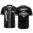 thumbnail image 1 of Slander Merch Black Baseball Jersey Harajuku Thin button Baseball Uniform Baseball Jersey Fro EDM, 1 of 4