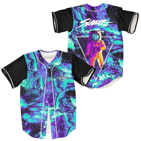 Slander Merch Spaceman Geoglyser Trippy Baseball Jersey Harajuku Thin button Baseball Uniform Baseball Jersey Fro EDM