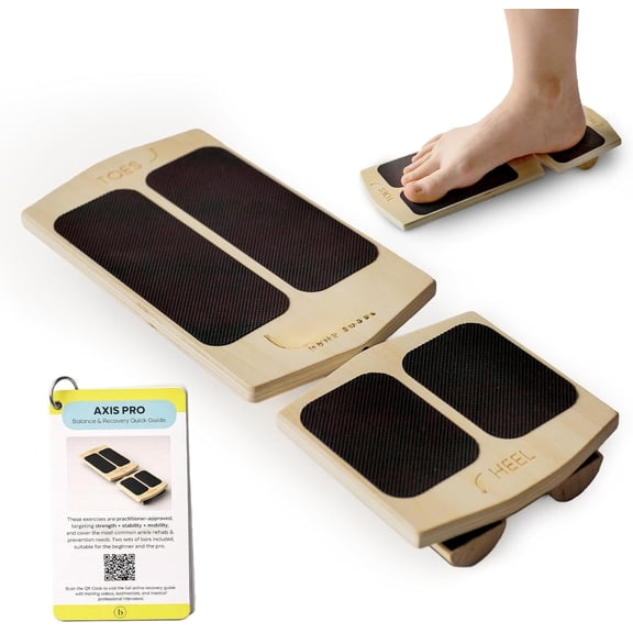 Slant Board Board for Ankle & Stretching - Single- Axis Board for Physical , Rehab & Stability - Non-Slip Wooden Wobble Board