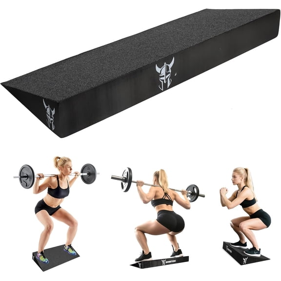 Slant Board Squat Wedge Boards For Exercise - ATG Workout Wedge With Anti Slip Sandgrip Layer Already Mounted - Raise Block & Bulgarian Split Stand Squats wedges Incline - Heel Elevated
