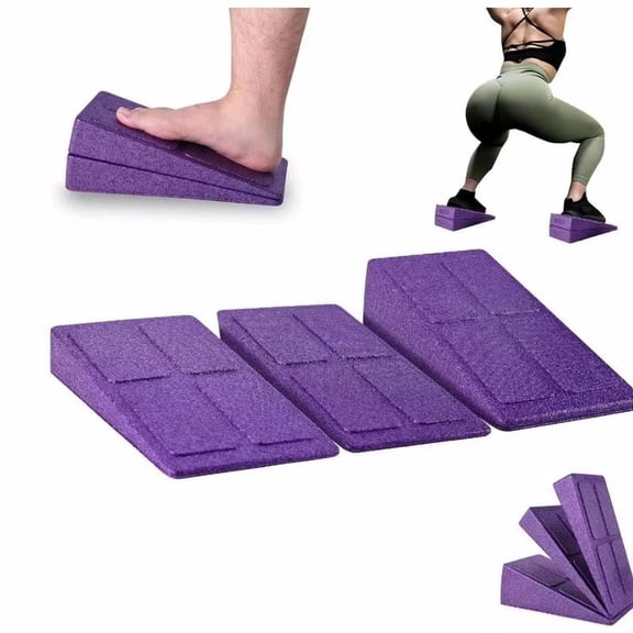 Slant Board Squat Wedge Calf Stretching 3 Pcs 12x 6.3 Foot Stretcher Balance Board Plantar Fasciitis, Adjustable Foam Slant Board Wedge Great Exercises