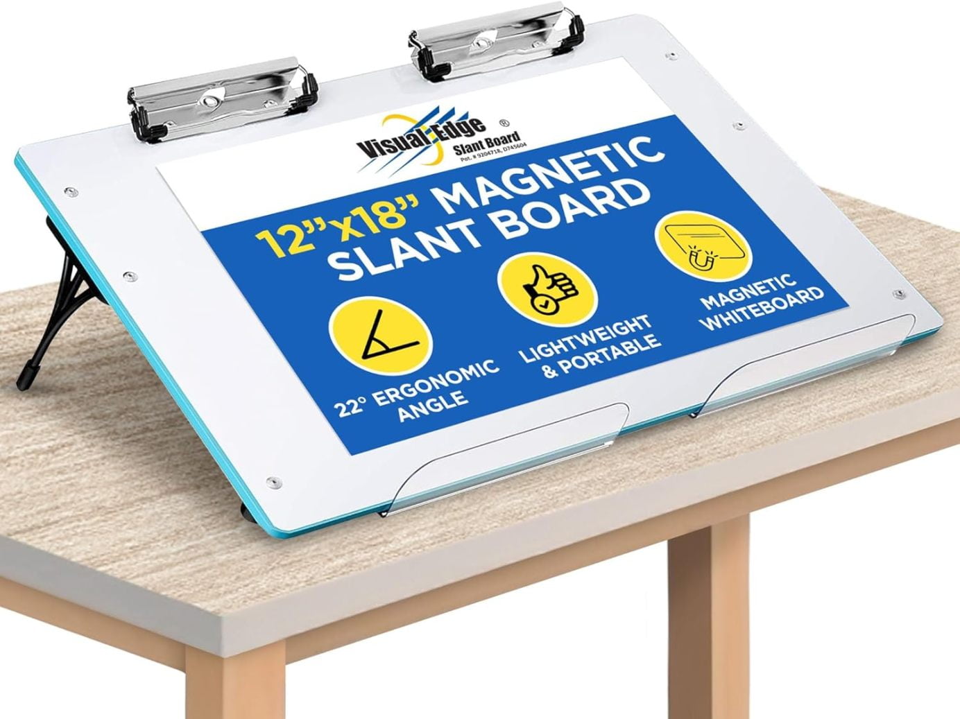 Slant Board For Writing & Drawing - 18x12 Inch Adjustable Blue Clipboard (2 Pack) - Helps Kids With Posture & Drafting