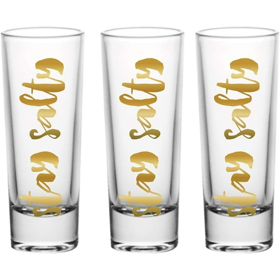 Slant Collections Creative Brands Set of 3 Shot Glasses, 2-Ounce, Stay Salty