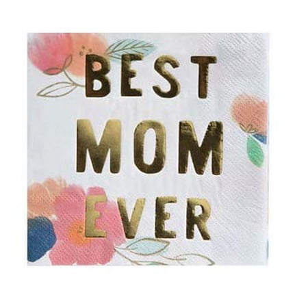 Slant Collections Foil Beverage Napkin - Best Mom Ever