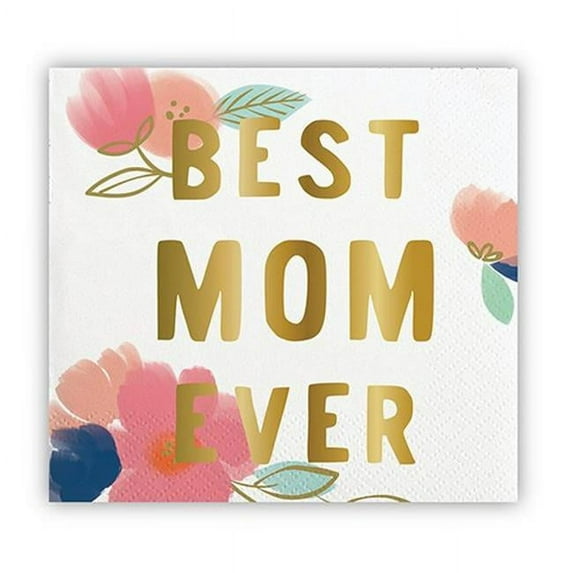 Slant Collections Foil Beverage Napkin - Best Mom Ever