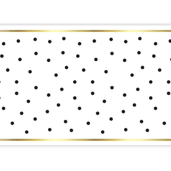 Slant Collections Paper Dining Table Runner for Party Table Disposable Paper Table-Cover Roll, 25' x 18", Black Polka Dots