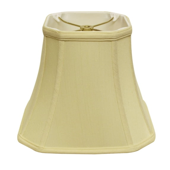 Table Lamps Slant Cut Corner Square Bell Softback Lampshade with Washer Fitter, Antique White,Floor Lamps