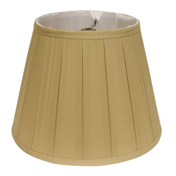 19"W Shantung Silk Fabric Slant English Box Pleat Softback Lampshade in Yellow