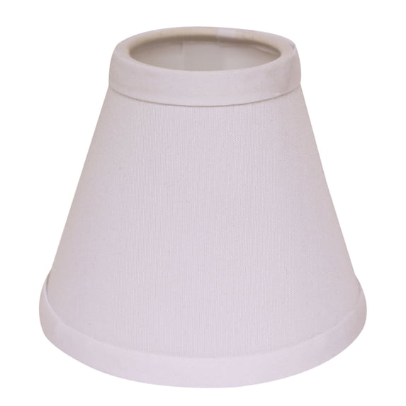 Slant Hardback Chandelier Lampshade with Flame Clip, White (Set of 6)