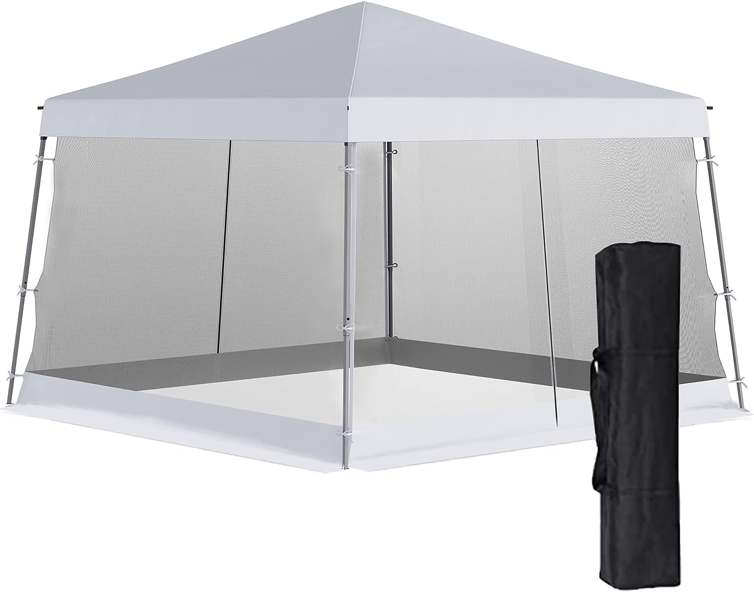 Slant Leg Up Canopy Tent With Netting And Carry Bag, Sun Shelter, Tents