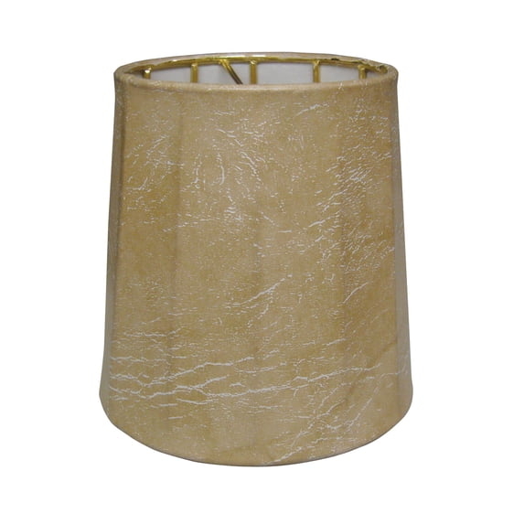 Slant Multi Spine Mouton Lampshade with Double Flame Clip, Parchment (Set of 6)