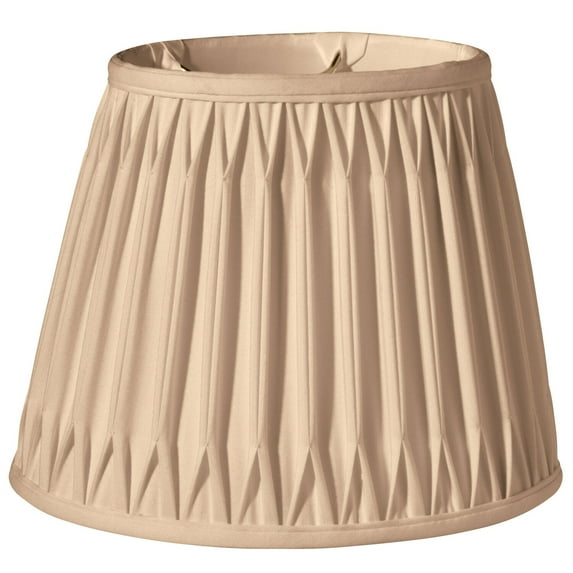 Slant Oval Double Smocked Pleat Softback Lampshade with Washer Fitter, Vintage Gold