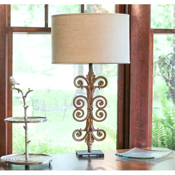 Table Lamps Slant Retro Oval Hardback Lampshade with Washer Fitter, Stonewash,Floor Lamps