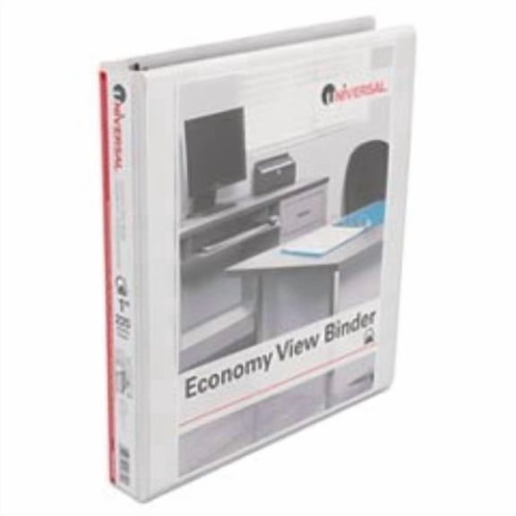 Universal Slant-Ring View Binder, 3 Rings, 1" Capacity, 11 x 8.5, White, 4/Pack -UNV20742PK