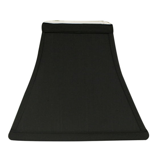 Slant Square Bell Hardback Lampshade with Washer Fitter, Black (with white lining)