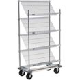 thumbnail image 1 of Slant Wire Shelving Truck - 4 Shelves with Dolly Base - 48 x 24 x 70 in., 1 of 1