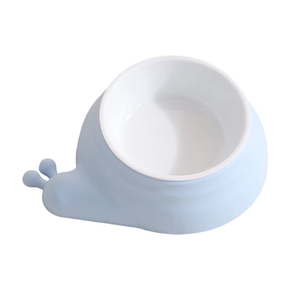 Slanted Pet Feeding Bowl for Cats and Small Dogs Plastic Neck Protection Food Dish Tilted Design for Easy Eating Non-Slip Base Prevent Messy Spills