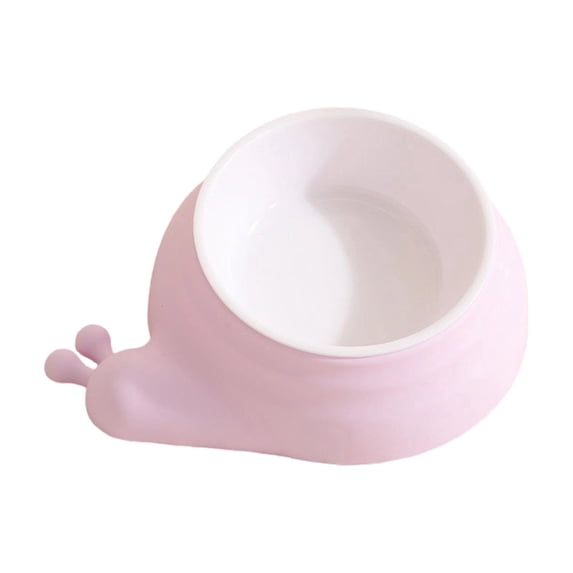Slanted Pet Feeding Bowl for Cats and Small Dogs Plastic Neck Protection Food Dish Tilted Design for Easy Eating Non-Slip Base Prevent Messy Spills