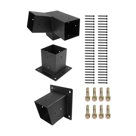 Slanted Roof Pergola Brackets Wall Mount With Hardware For 4X4 Inch Porch Gazebo Garden Supplies