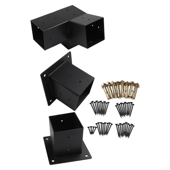 Slanted Roof Pergola Brackets Wall Mount With Hardware For 4X4 Inch Porch Gazebo Garden Supplies