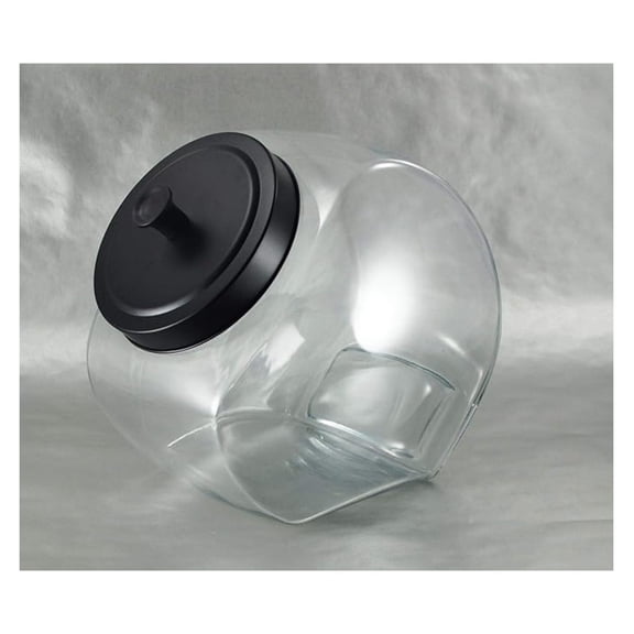 Slanted Storage Jar, 135oz Matte Metal Top Kitchen Canister - Airtight Food Container for Flour, Sugar, Coffee, Cereal & Dry Goods