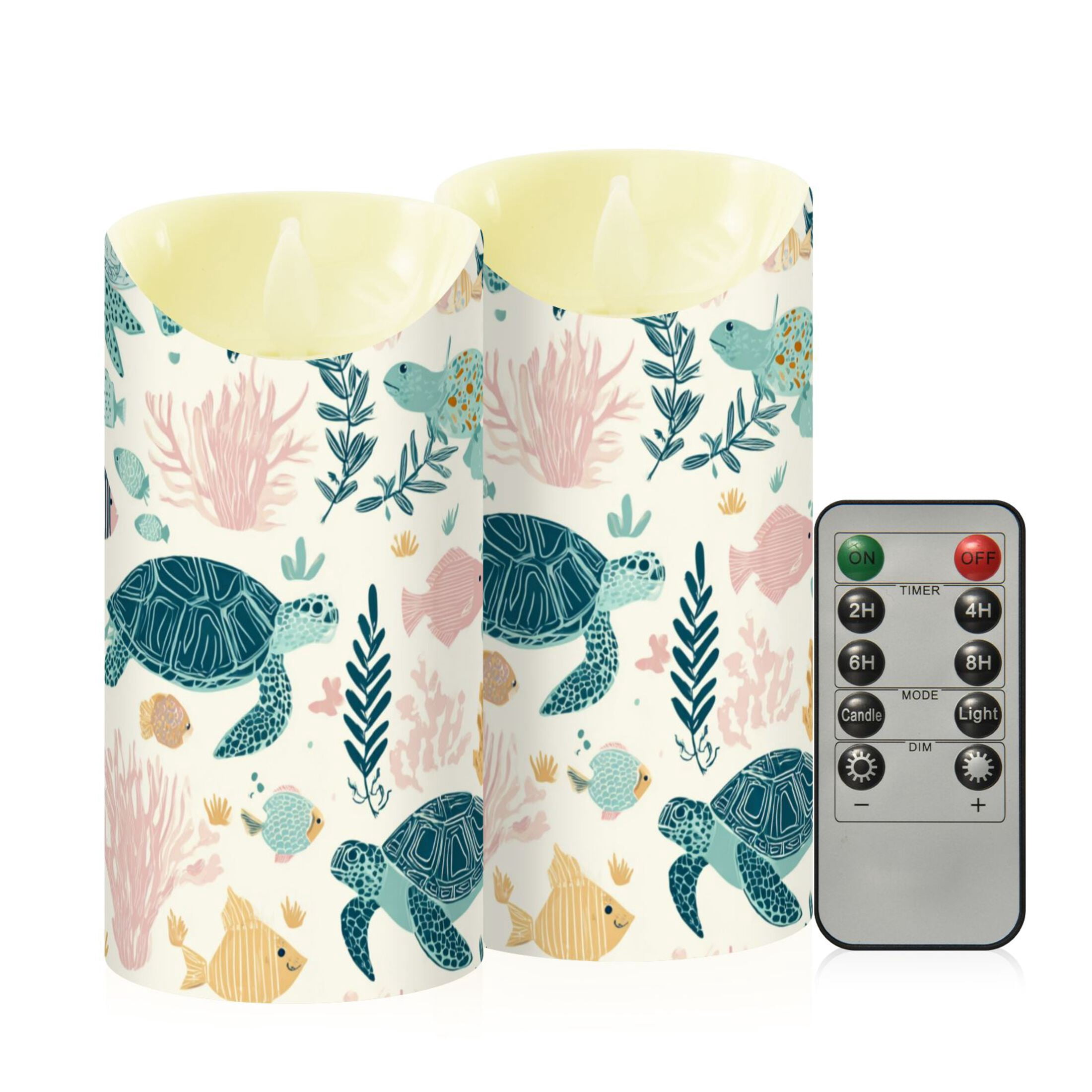 Skip Remote Operating Slanted Top Flameless Candles with Remote Set of 2 Flickering LED ...