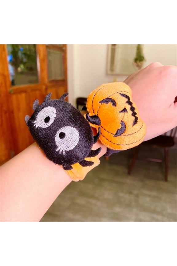 Slap Bracelet Cute 3D Doll DEcor Funny Flexible Foldable Holiday Gifts Adjustable Halloween Ghost Festival Pumpkin Spider Snap Band Party Supplies