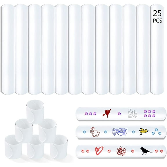 Slap Bracelets Party Wrist Strap Snap Bands for Adult Teens Kids (Pack of 25), Wristband