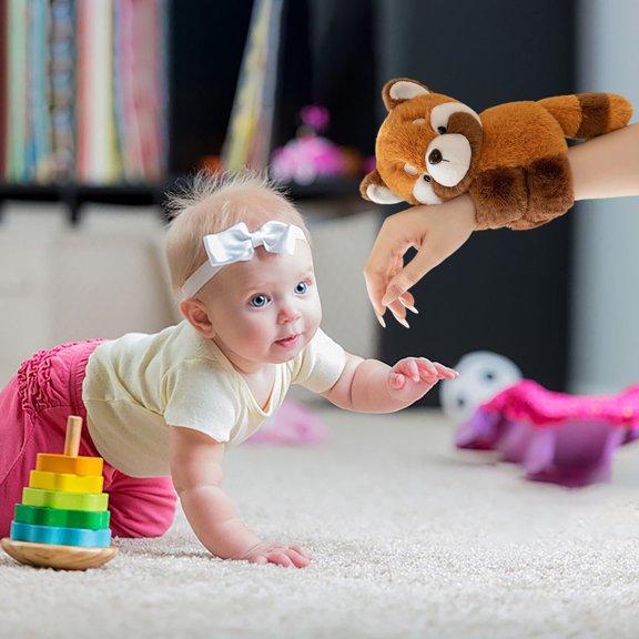 Slap Bracelets Plush Slap Bracelets Toy Plush Toys Hug Snap Wristbands Plush Plushie Must Have Cute Toy For Holidays Stuffed Animals Valentine'S Day/Birthday/Holiday Pink - 20cm