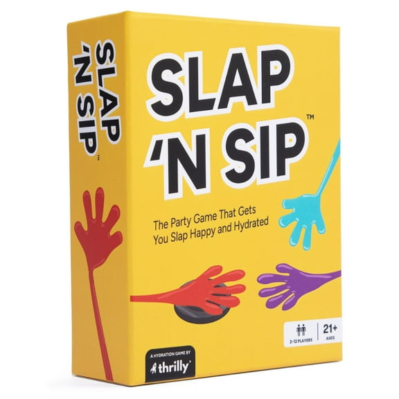 Slap N Sip Adult Sticky Hand Party Game for Ages 21 and up, from Asmodee
