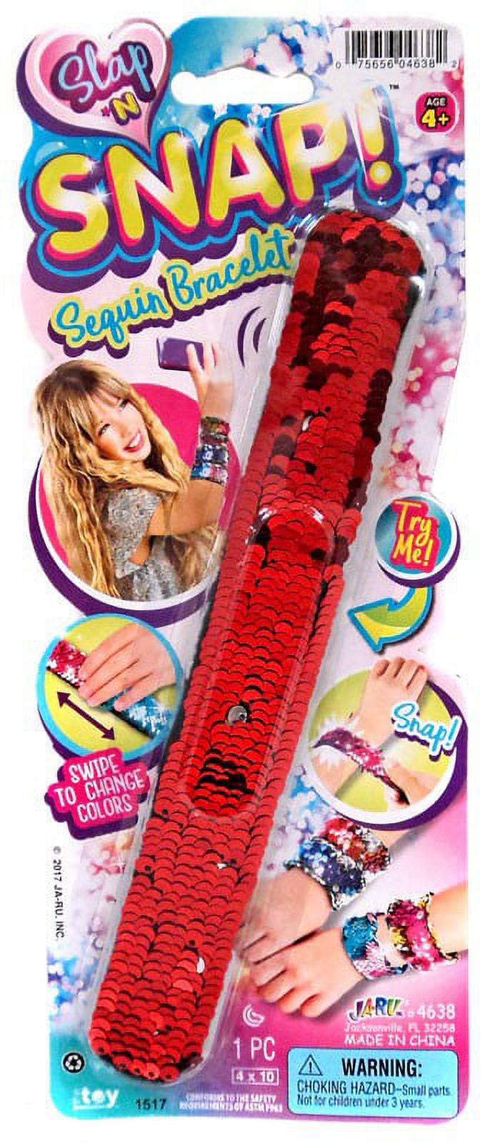 Slap 'N Snap! Red & Silver Snap Bracelet