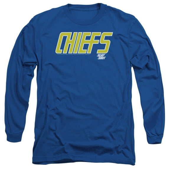 Slap Shot Chiefs Logo Long Sleeve Adult 18/1 T-Shirt Royal Blue