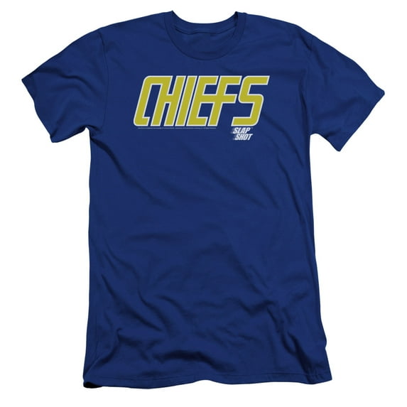 Slap Shot Chiefs Logo Premium Canvas Adult Slim Fit 30/1 T-Shirt Royal Blue