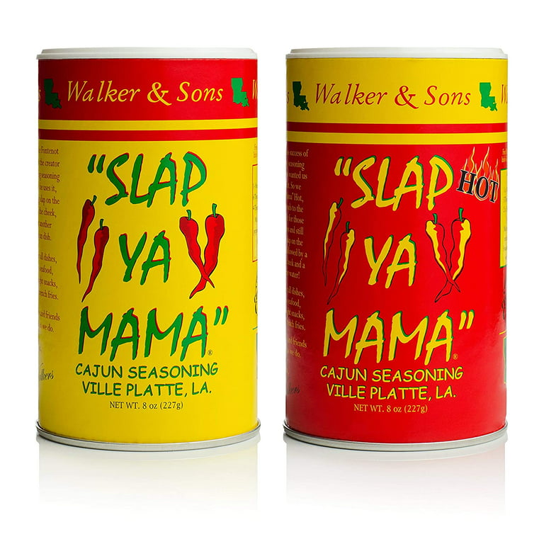 SLAP YA MAMA All Natural Cajun Seasoning from Louisiana, Spice Variety  Pack, 8 Ounce Cans, 1 Original Cajun and 1 Hot Cajun Blend Original & Hot  Blend