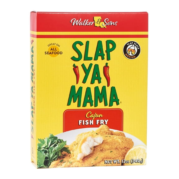 Slap Ya Mama Louisiana Style Cajun Fish Fry, 12 oz Box, Shelf-Stable Seasoned Seafood Breading Mix