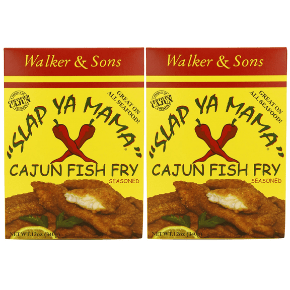 Slap Ya Mama Louisiana Style Cajun Fish Fry, MSG Free and Kosher, 12 Ounce Box, Pack of 2