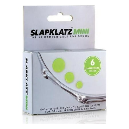SlapKlatz 1109276 Mini Drum Damper Gel Pads with Case, Alien Green - 6 Gel Pads