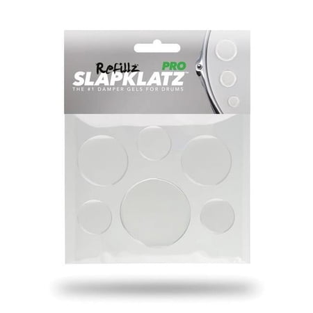 SlapKlatz 1109283 Pro Refillz Drum Damper Gel Pads without Case, Clear - 12 Gel Pads