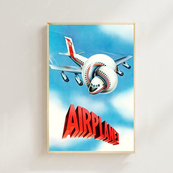 Slapstick Airline Cockpit Inflatable Autopilot Control Tower Comedy Wall Art, Unframed Poster