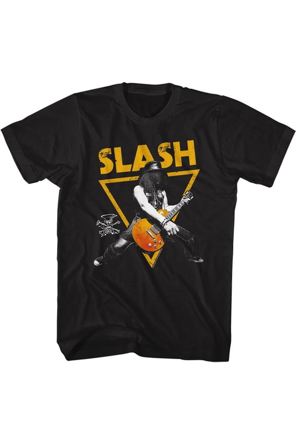 Slash Guns N Roses Gold Triangle Black Adult T-Shirt
