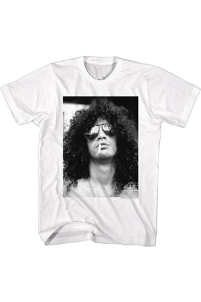 Slash Guns N Roses Slash With Cig Big White Adult T-Shirt