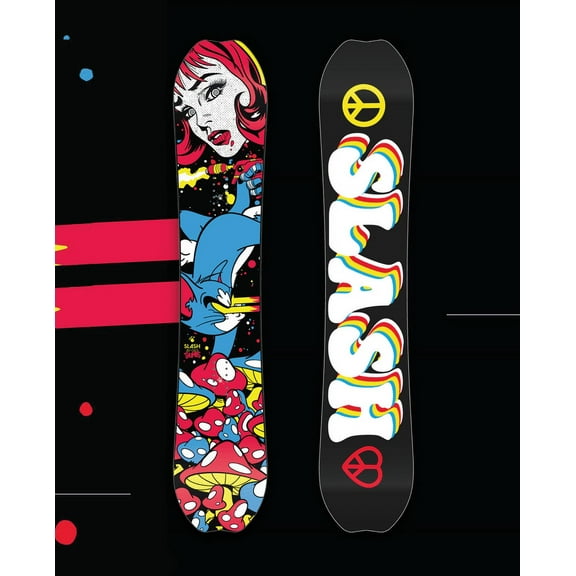Slash Happy Place Snowboard – CamRock Profile, Lightweight Pop Woodcore, Sintered Base, Freestyle & Park Board for All Skill Levels