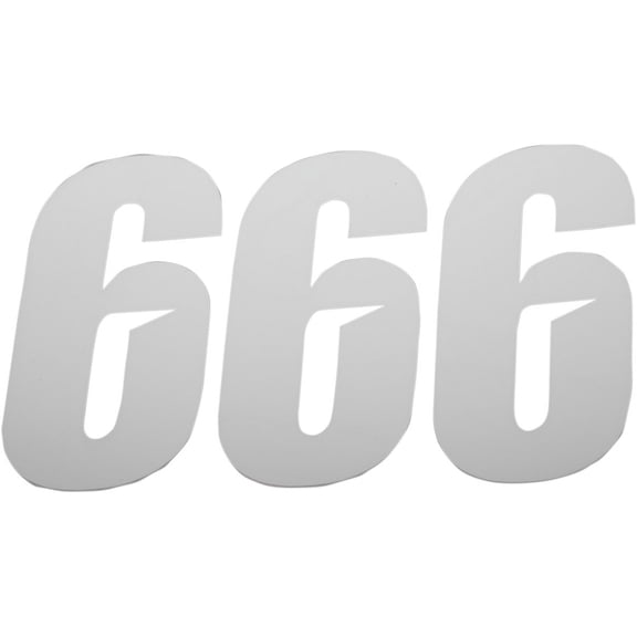 Slash Series Individual Numbers 4in. - No.6 - White