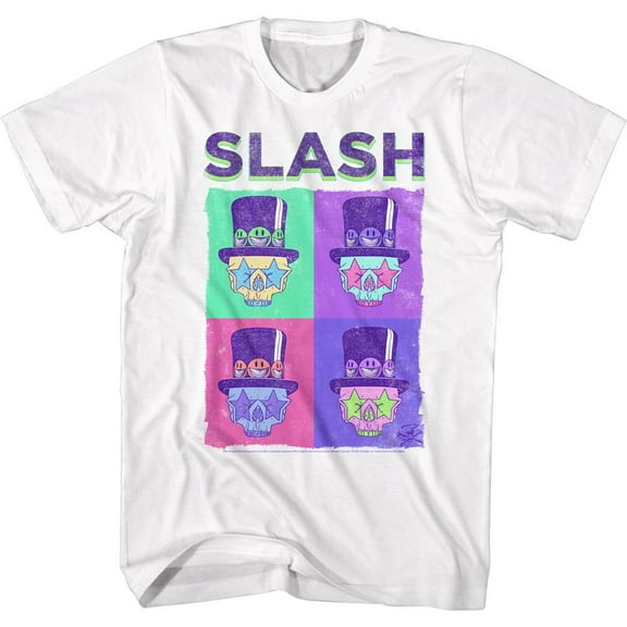 Slash Skull Boxes White Adult T-Shirt