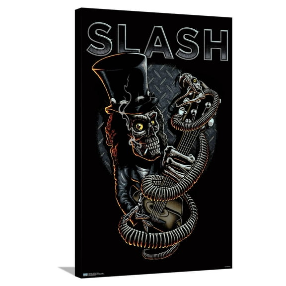 Slash - Skull Guitar Snake Canvas Wall Poster, 22.375" x 34"