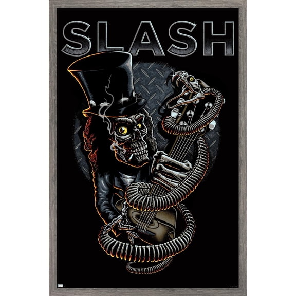 Slash - Skull Guitar Snake Wall Poster, 14.725" x 22.375" Framed