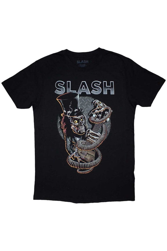 Slash Unisex T-Shirt: Skull Guitar Snake (Medium)