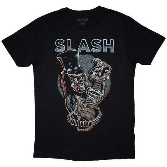Slash Unisex T-Shirt: Skull Guitar Snake (Medium)