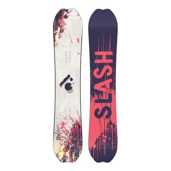 Slash by GiGi - Happy Place Snowboard Carbonbon Bi-Ax Fiberglass Pop Woodcore, Belt Finish Carbonbon Bi-Ax Fiberglass Pop Woodcore, Belt Finish - 154