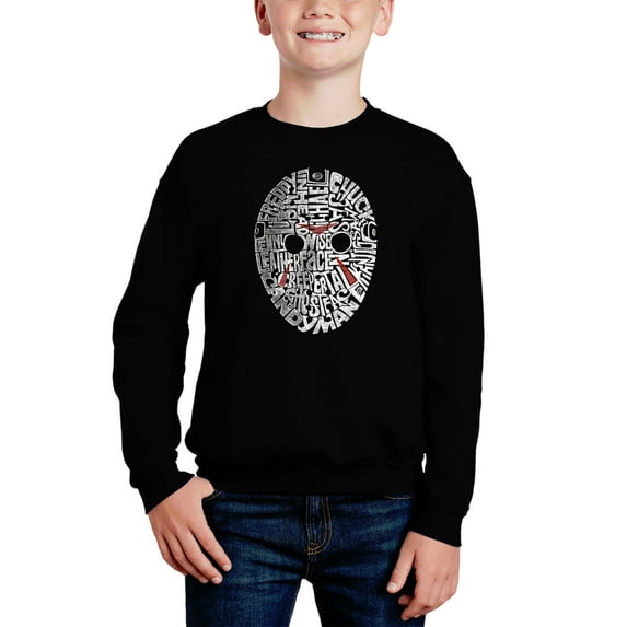Slasher Movie Villians - Boy's Word Art Crewneck Sweatshirt